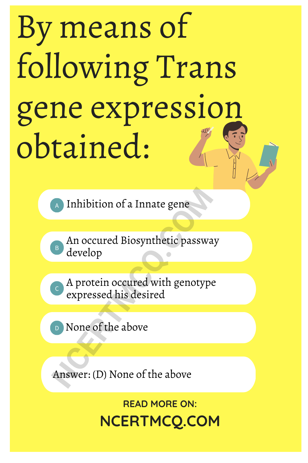 By means of following Trans gene expression obtained: