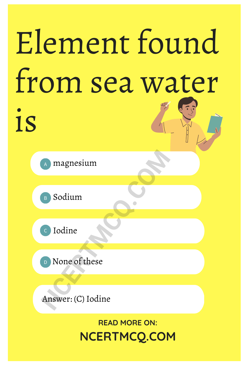 Element found from sea water is