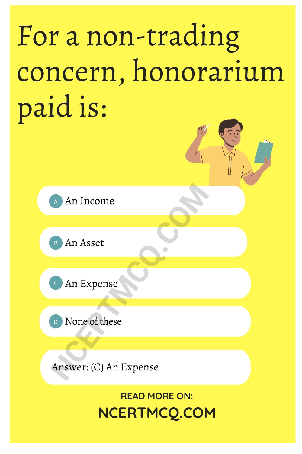 For a non-trading concern, honorarium paid is: