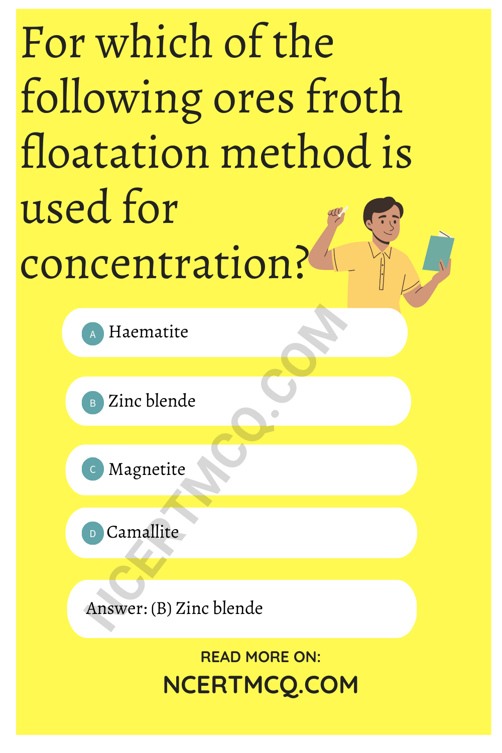 For which of the following ores froth floatation method is used for concentration?
