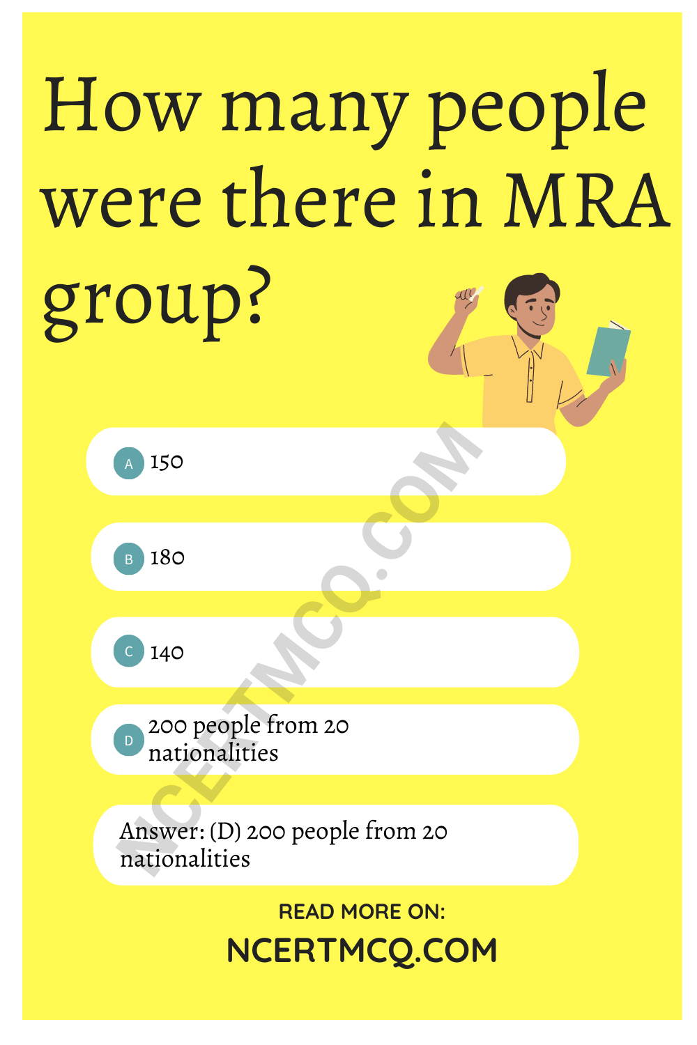How many people were there in MRA group?