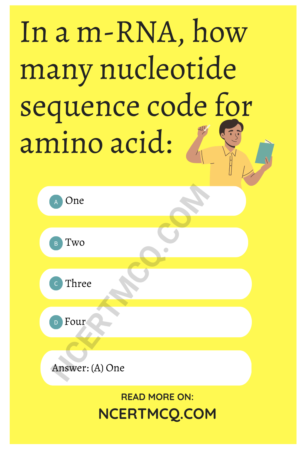 In a m-RNA, how many nucleotide sequence code for amino acid: