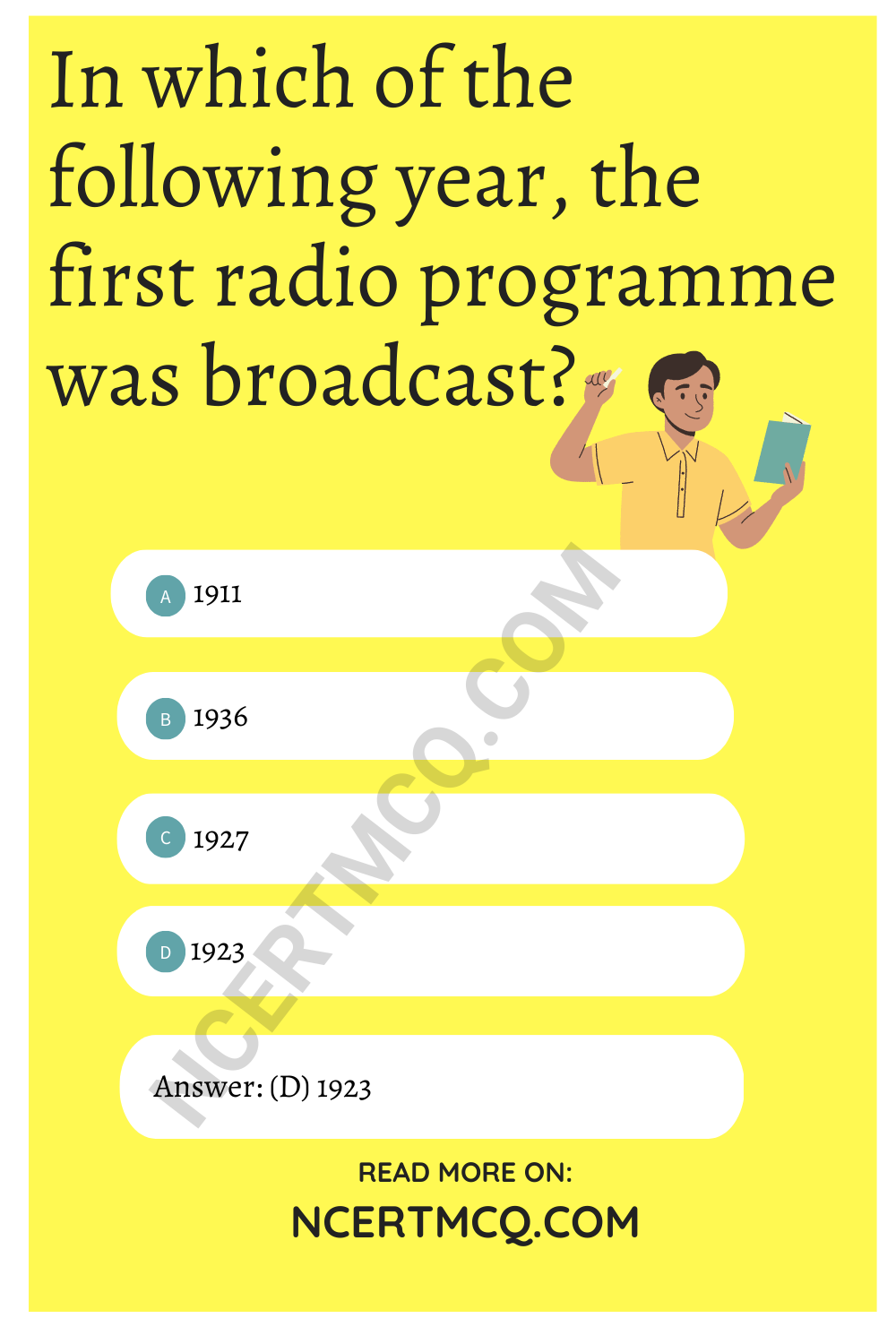 In which of the following year, the first radio programme was broadcast?