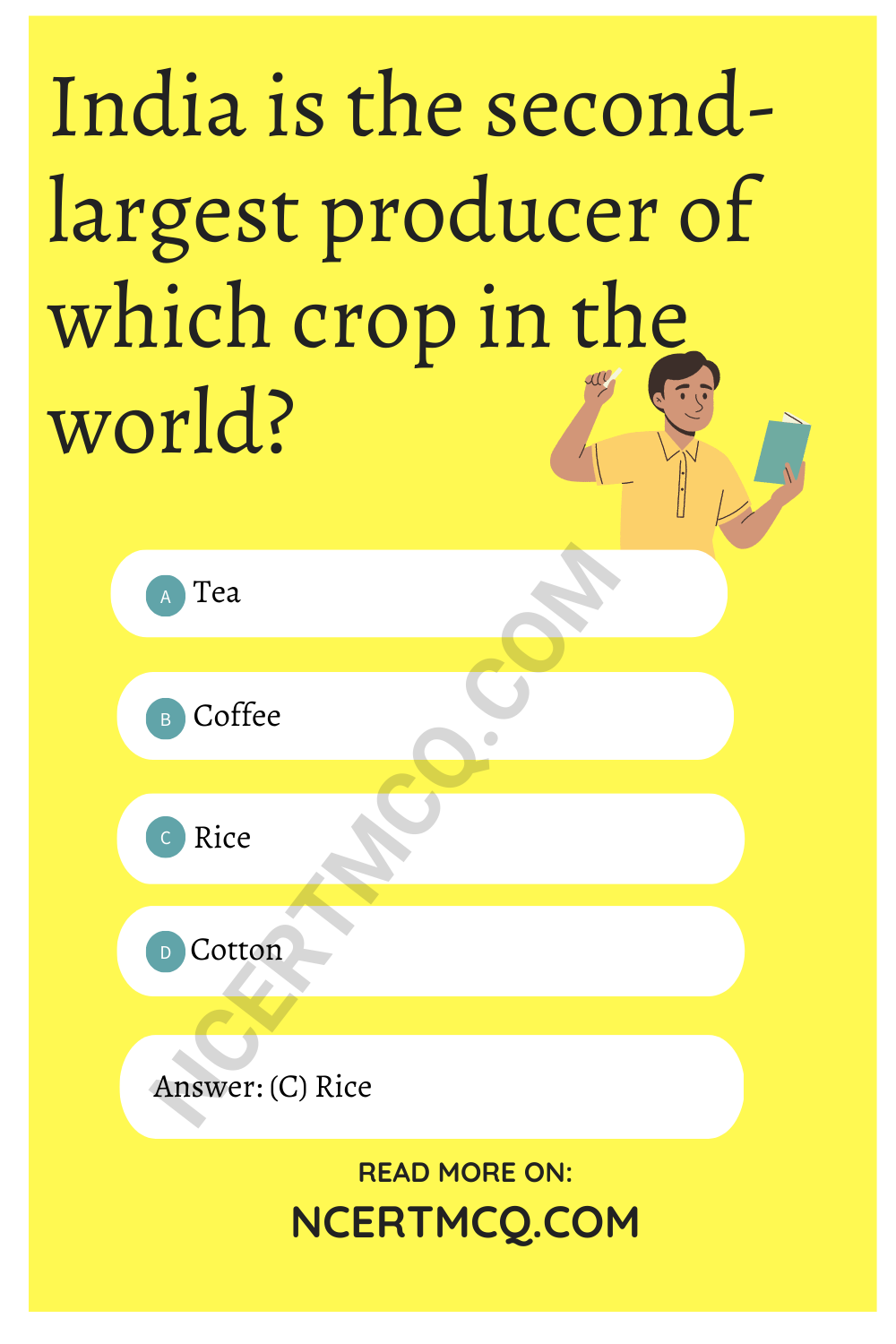 India is the second-largest producer of which crop in the world?