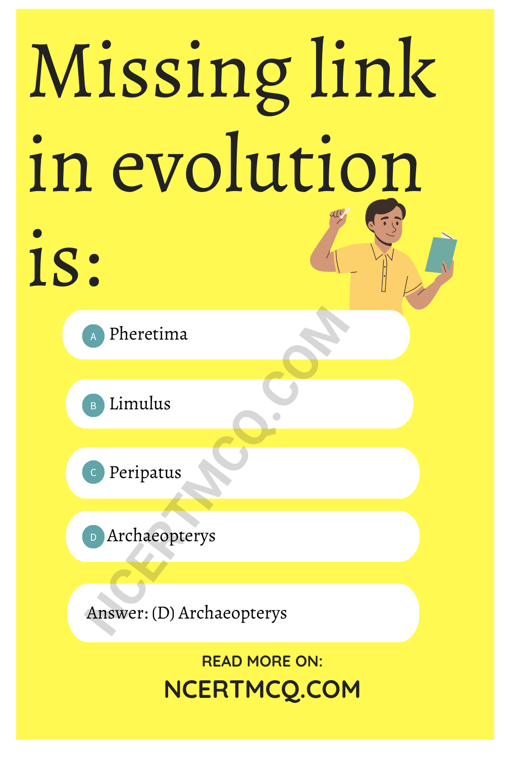 Missing link in evolution is: