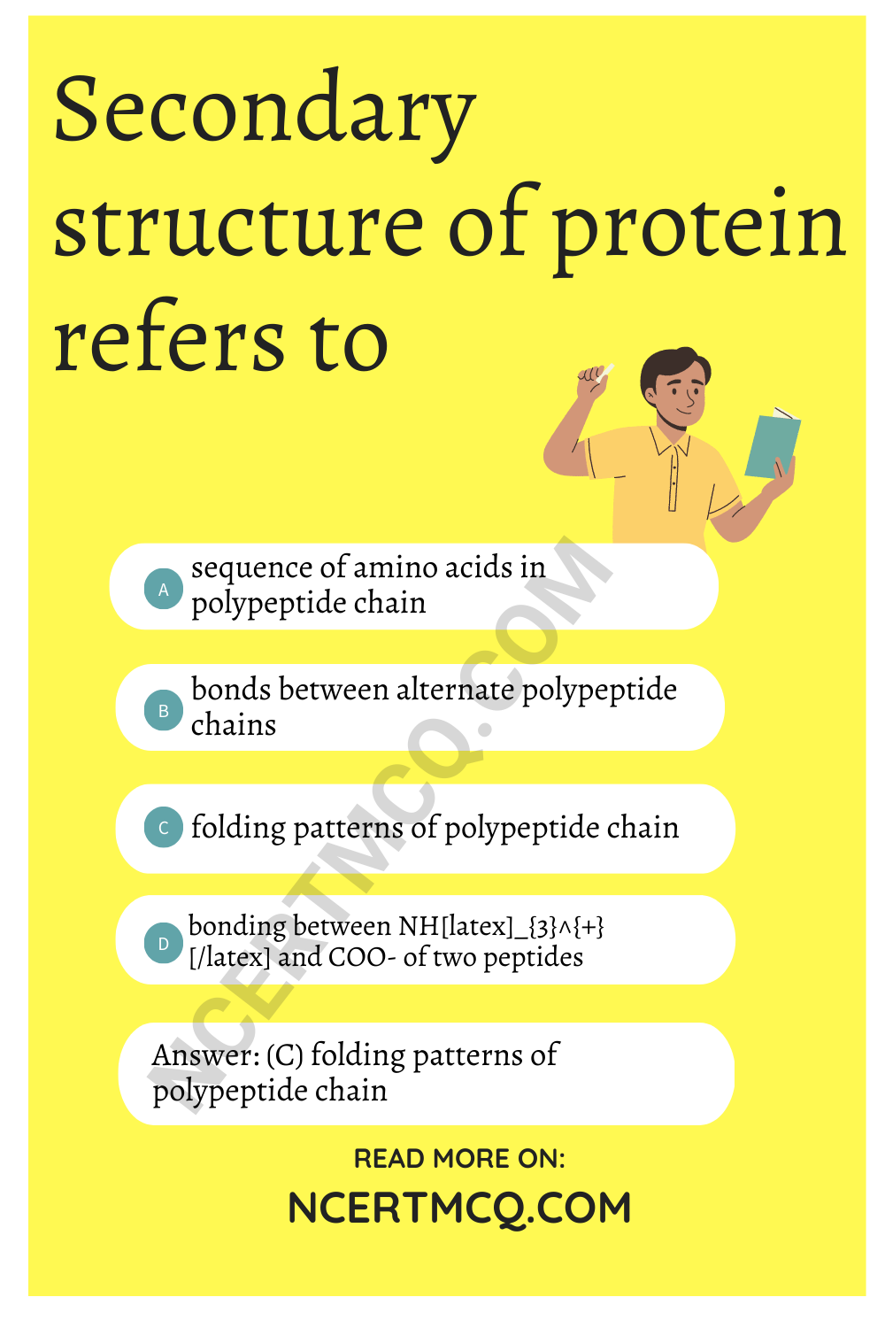 Secondary structure of protein refers to