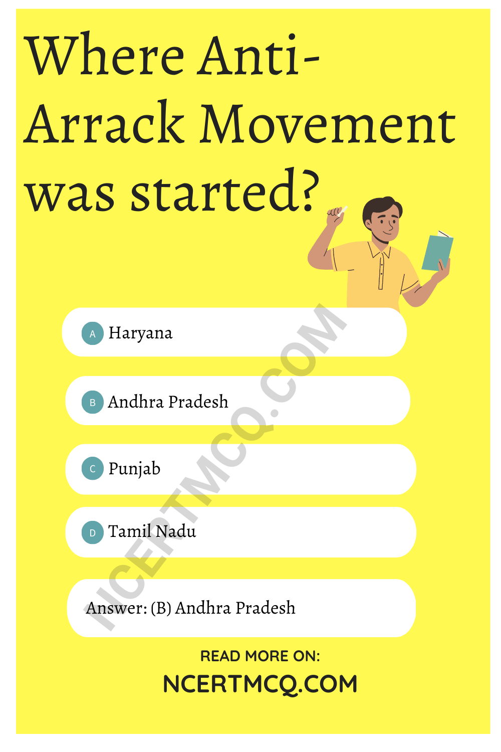 Where Anti-Arrack Movement was started?