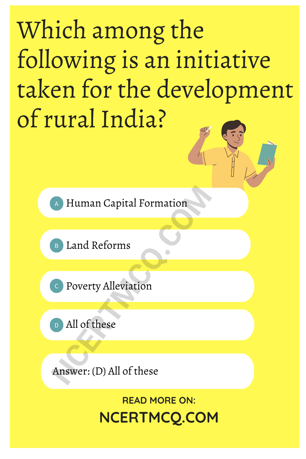 Which among the following is an initiative taken for the development of rural India?