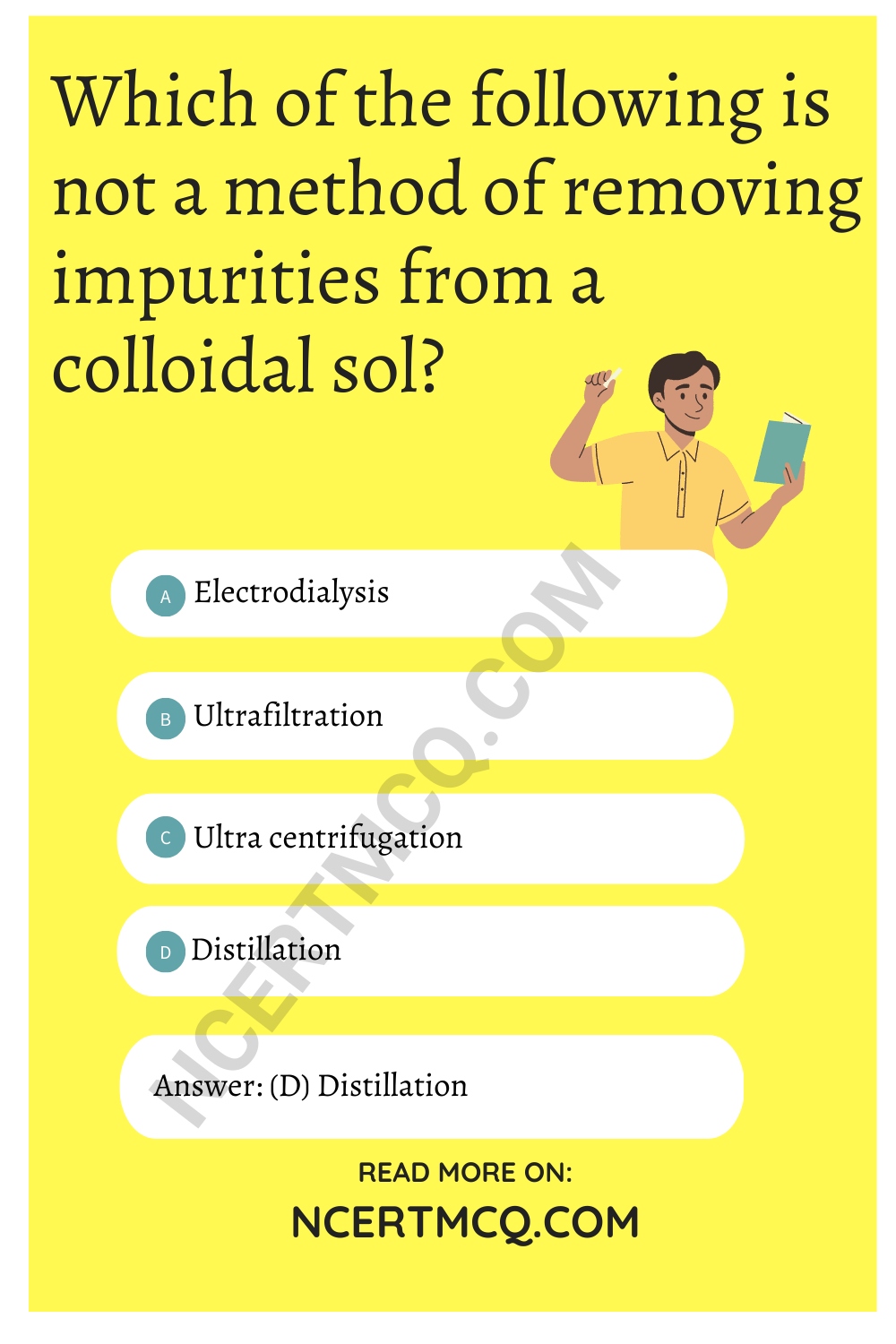 Which of the following is not a method of removing impurities from a colloidal sol?