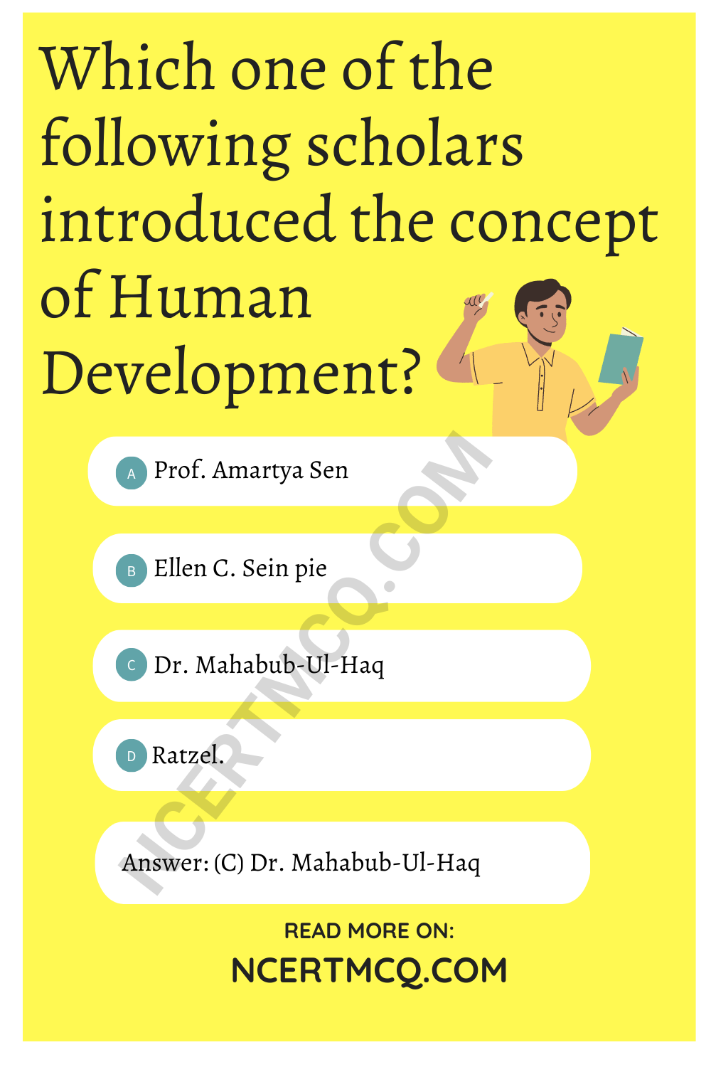 Which one of the following scholars introduced the concept of Human Development?