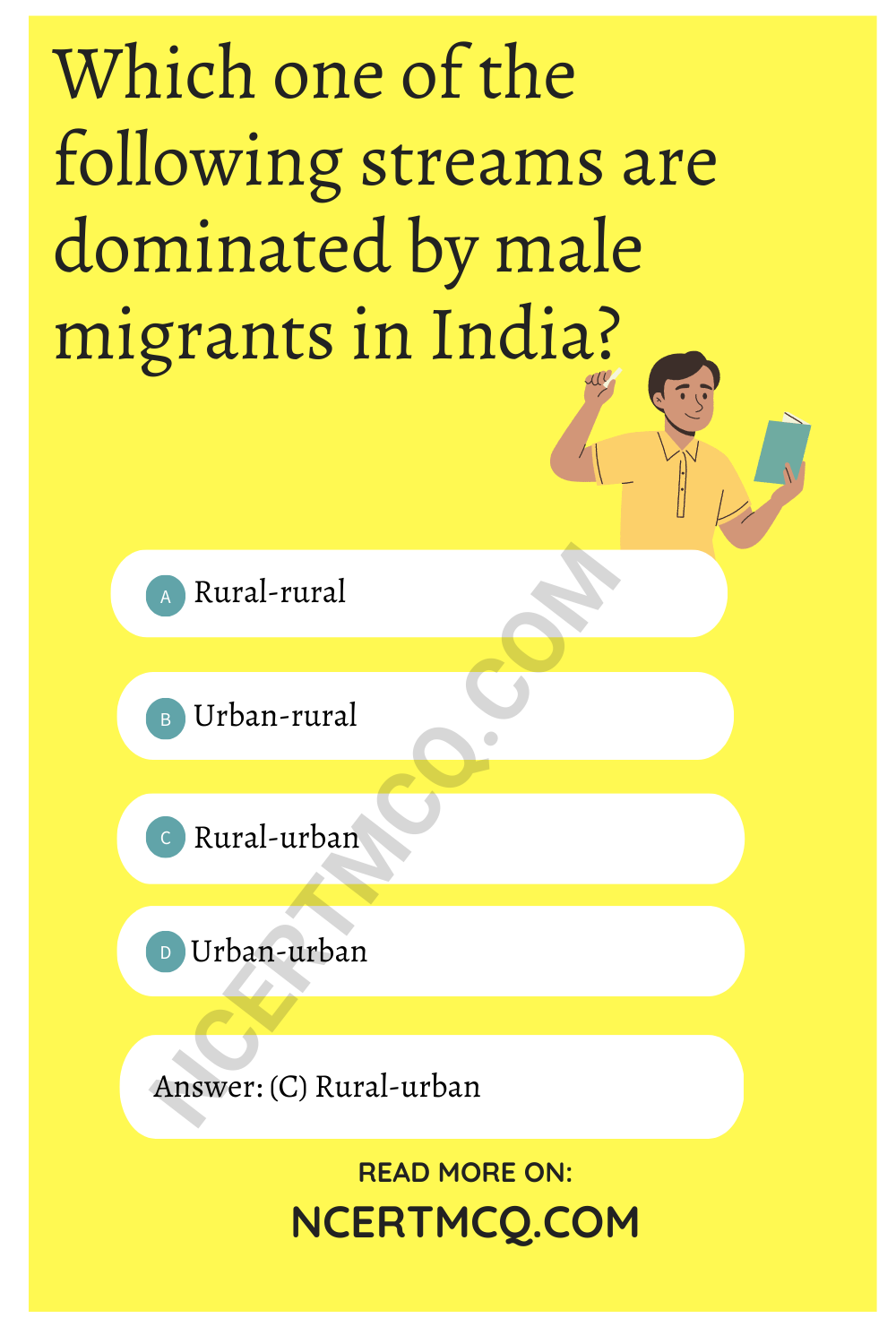 Which one of the following streams are dominated by male migrants in India?