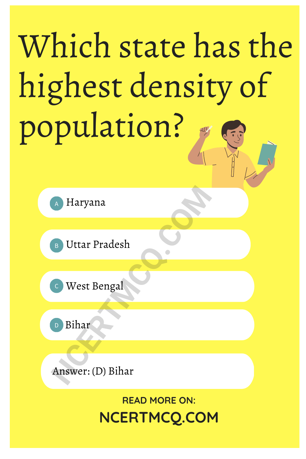 Which state has the highest density of population?