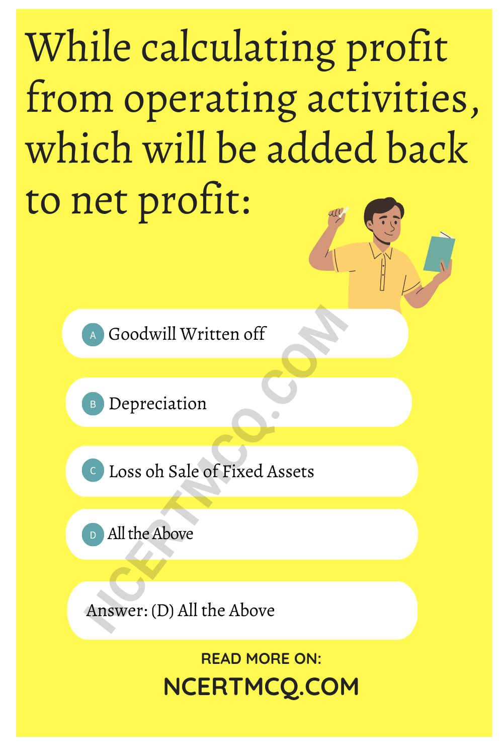 While calculating profit from operating activities, which will be added back to net profit: