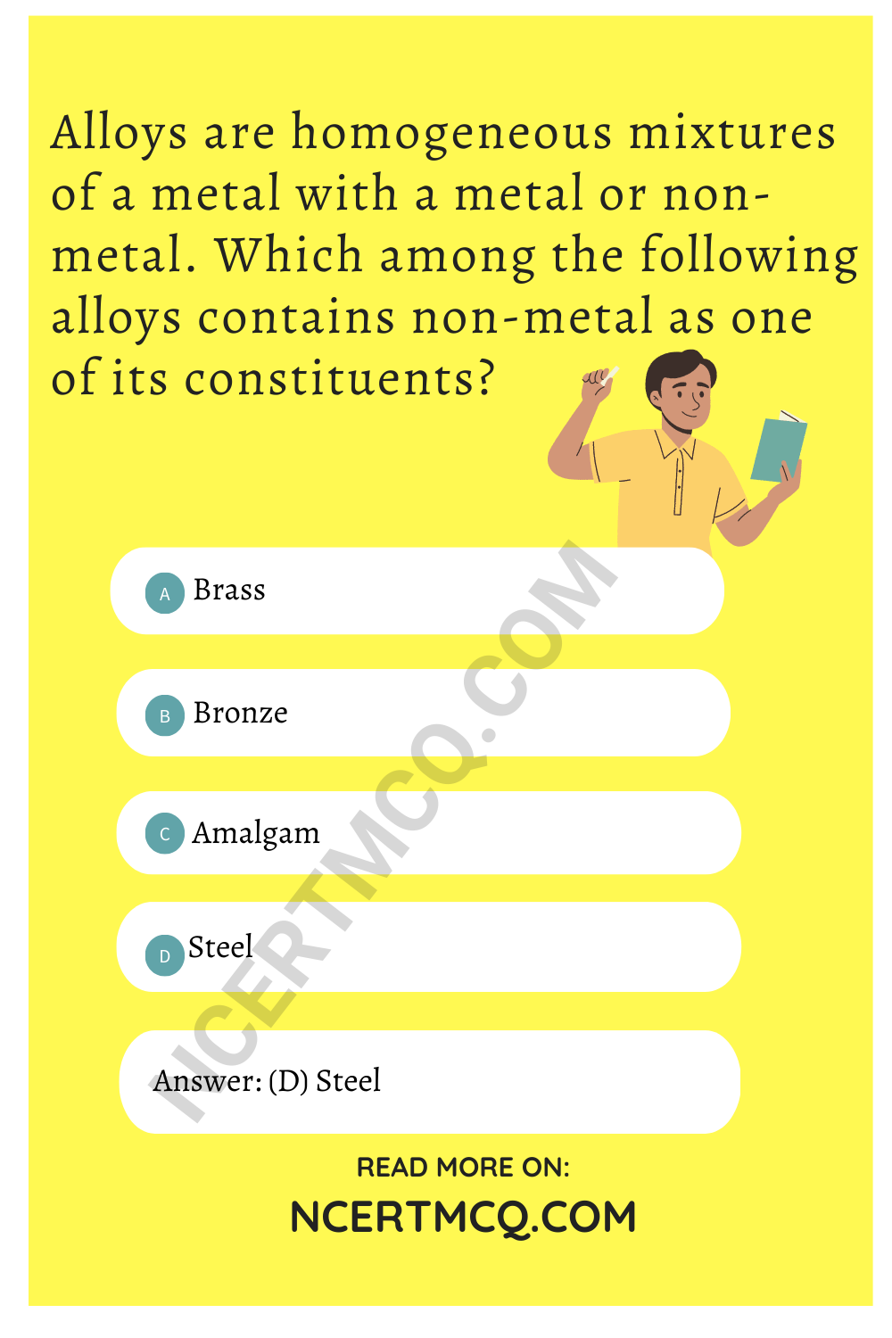 Alloys are homogeneous mixtures of a metal with a metal or non-metal. Which among the following alloys contains non-metal as one of its constituents?