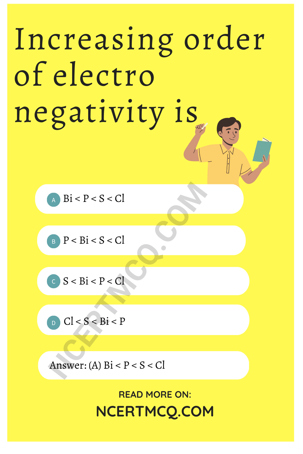 Increasing order of electro negativity is