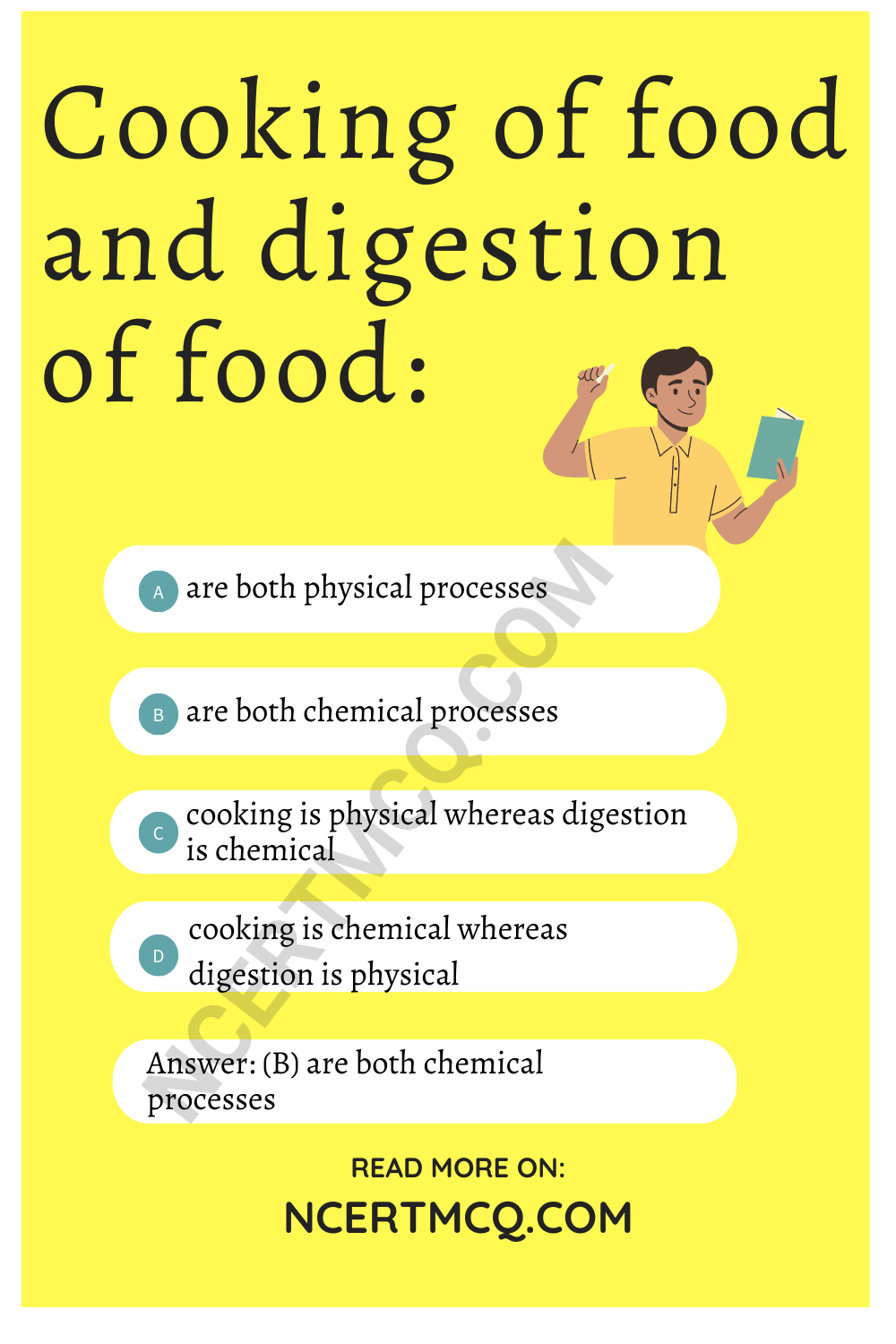 Cooking of food and digestion of food: