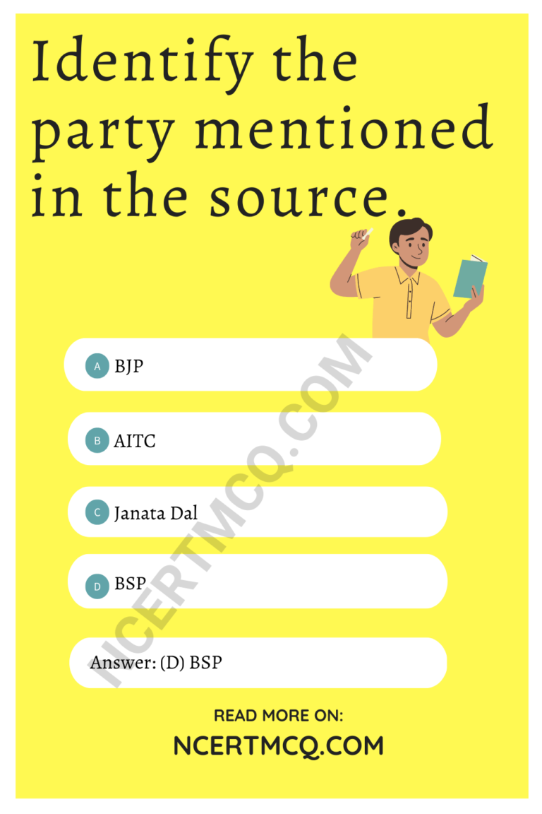 Online Education MCQ Questions For Class 10 Civics Chapter 6 Political