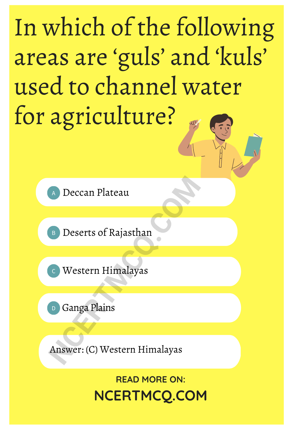 In which of the following areas are ‘guls’ and ‘kuls’ used to channel water for agriculture?