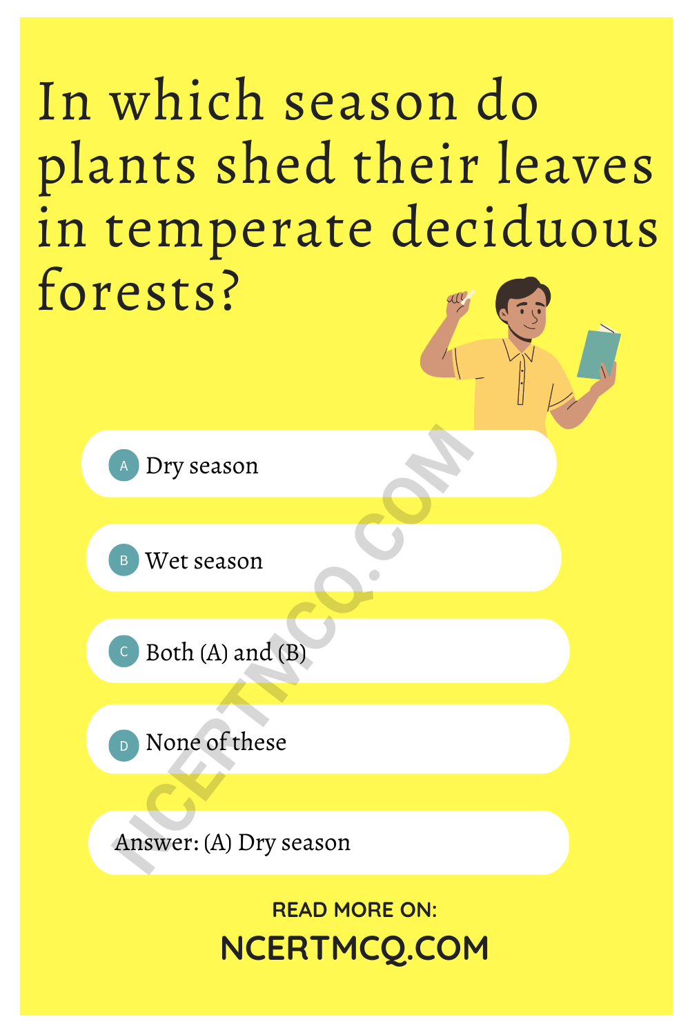 In which season do plants shed their leaves in temperate deciduous forests?
