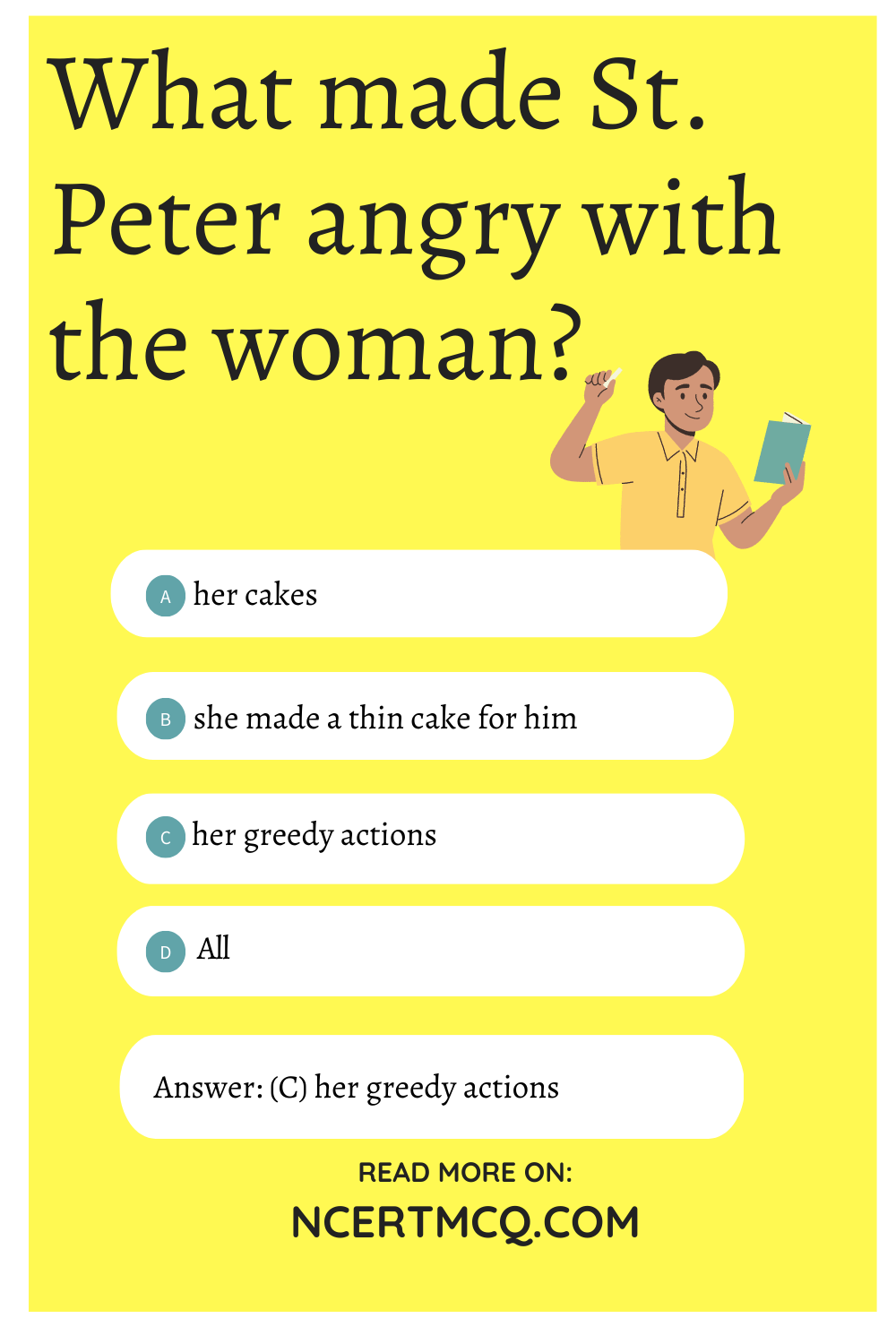 What made St. Peter angry with the woman?