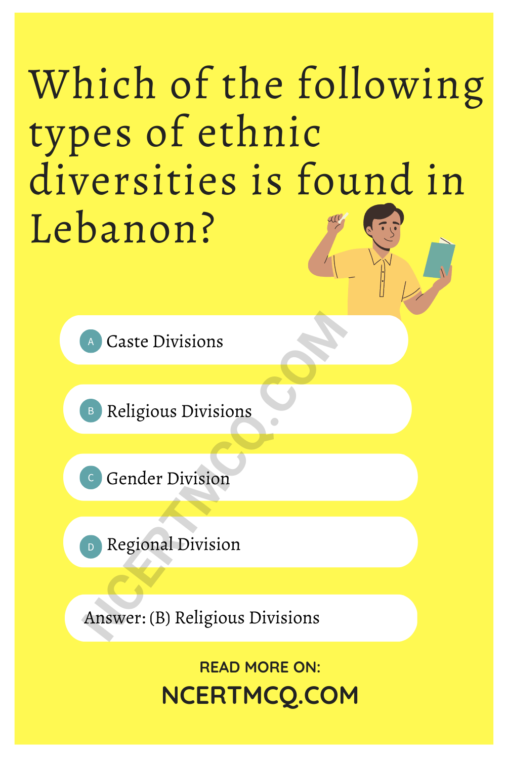 Which of the following types of ethnic diversities is found in Lebanon?