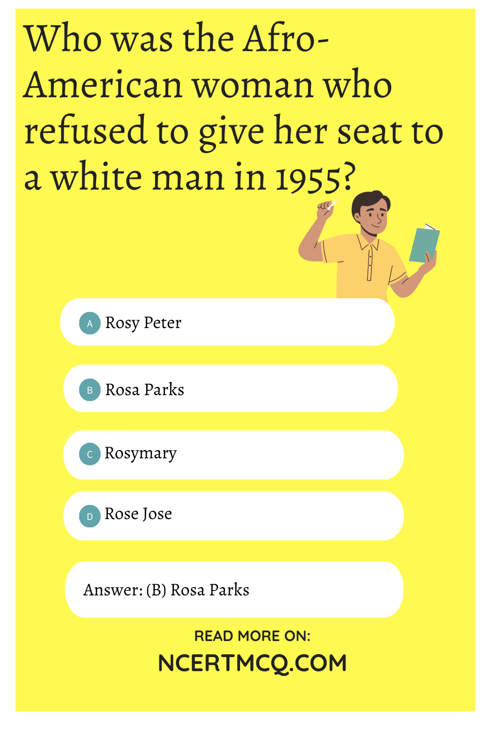 Who was the Afro-American woman who refused to give her seat to a white man in 1955?