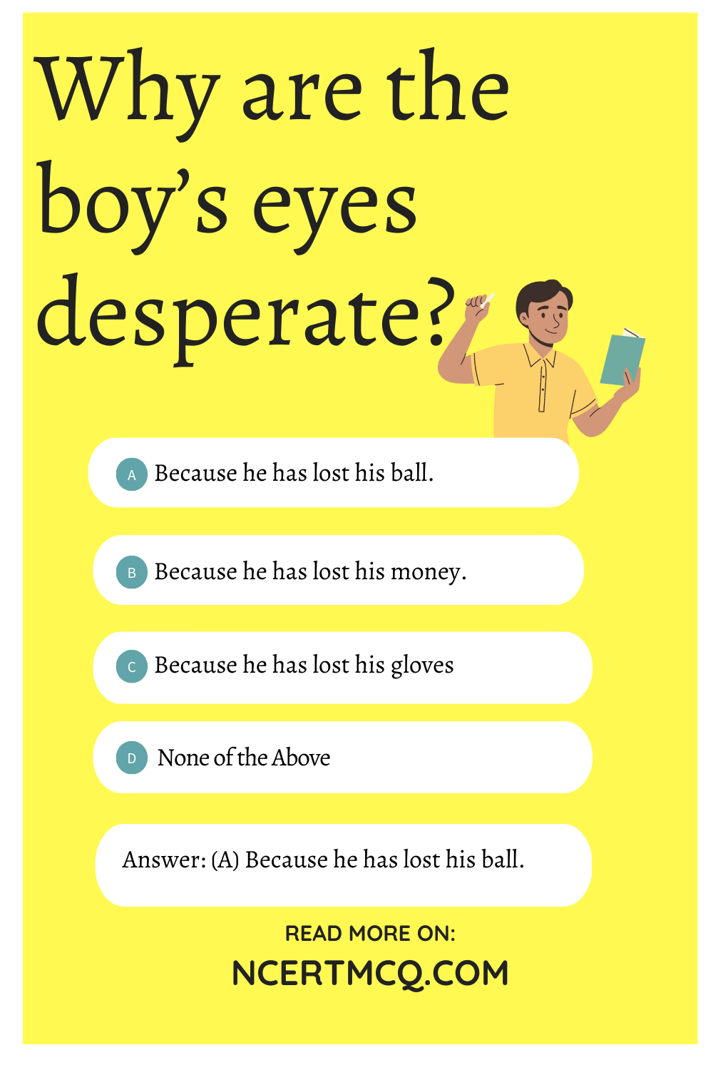 Why are the boy’s eyes desperate?