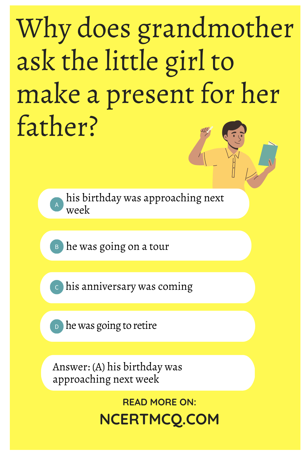 Why does grandmother ask the little girl to make a present for her father?