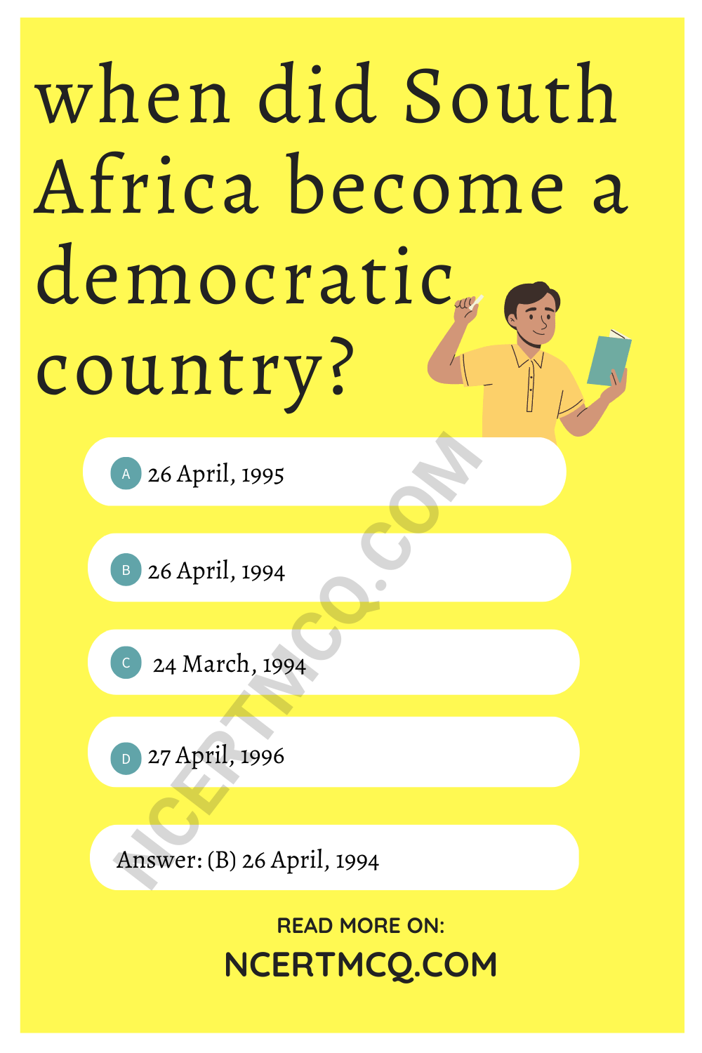 when did South Africa become a democratic country?