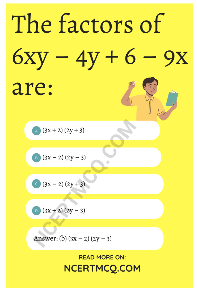MCQ Questions for Class 8 Maths Chapter 14 Factorisation with Answers