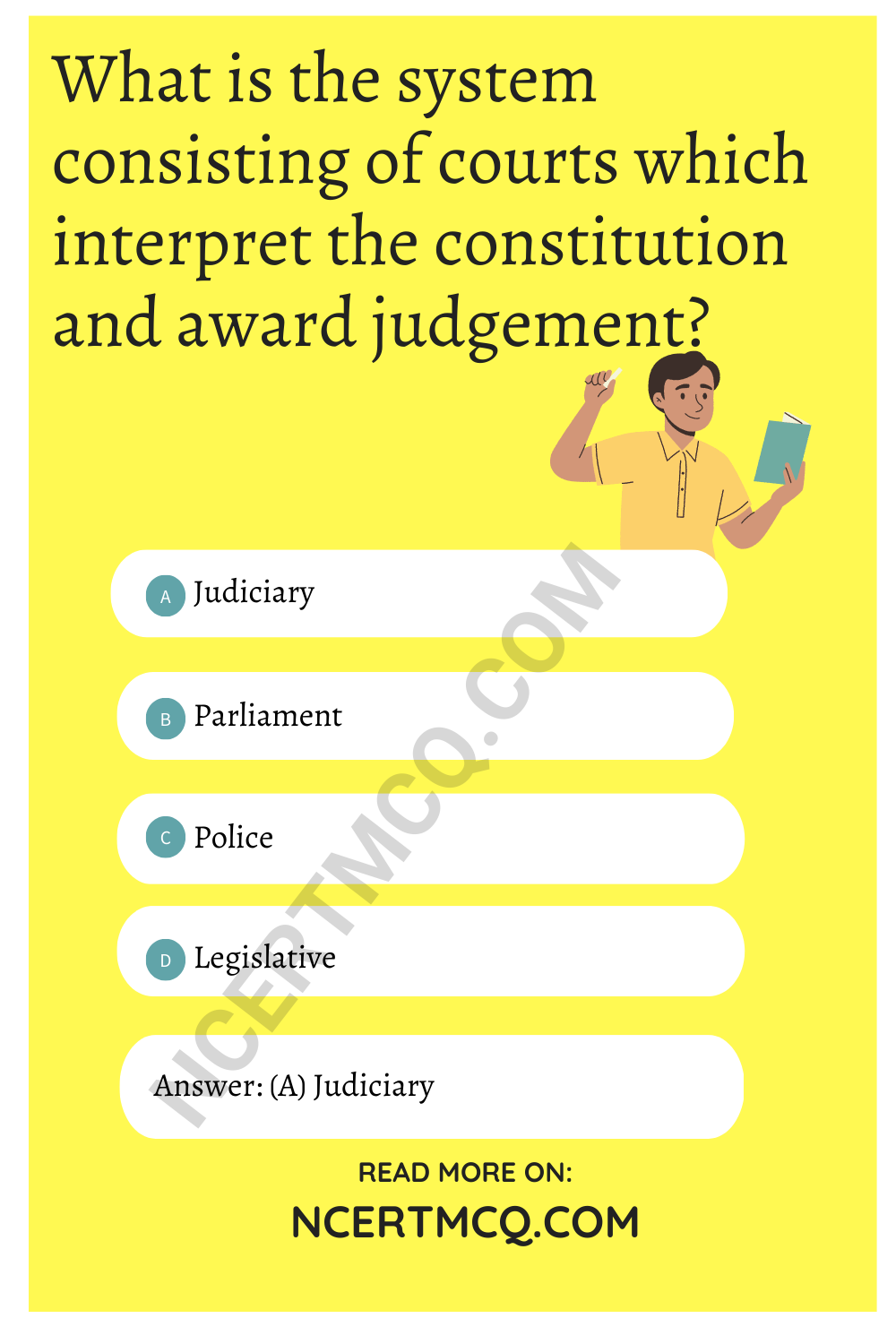 What is the system consisting of courts which interpret the constitution and award judgement?